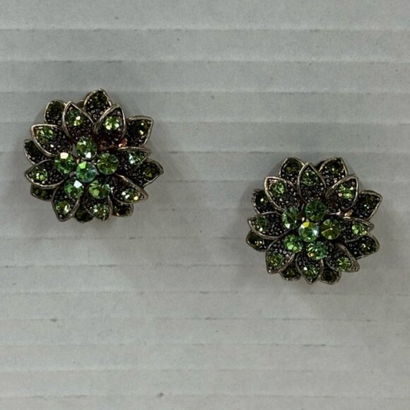 Lot of vintage sparkling statement clip on earrings - Picture 12 of 16